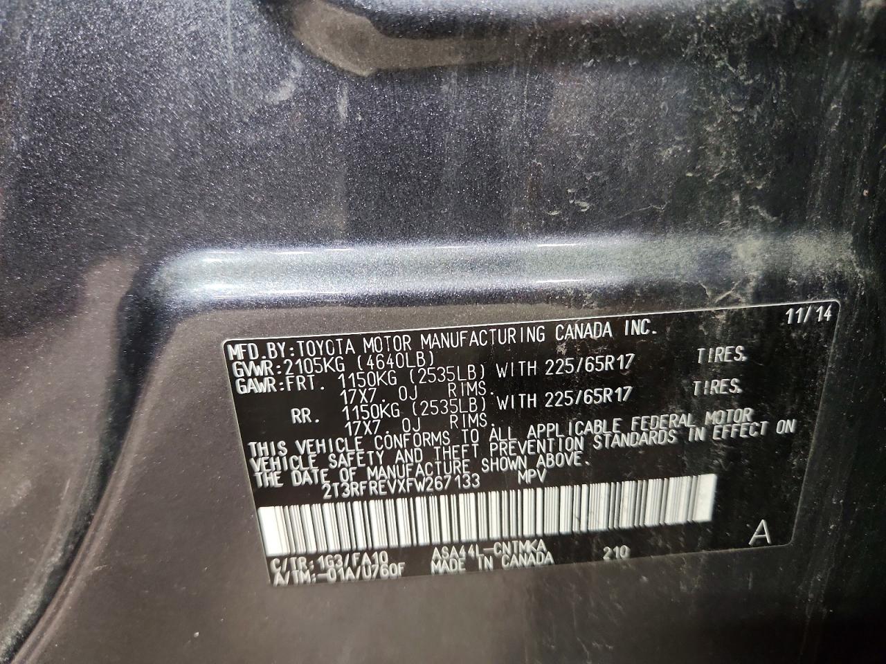 2015 TOYOTA RAV4 XLE photo 13