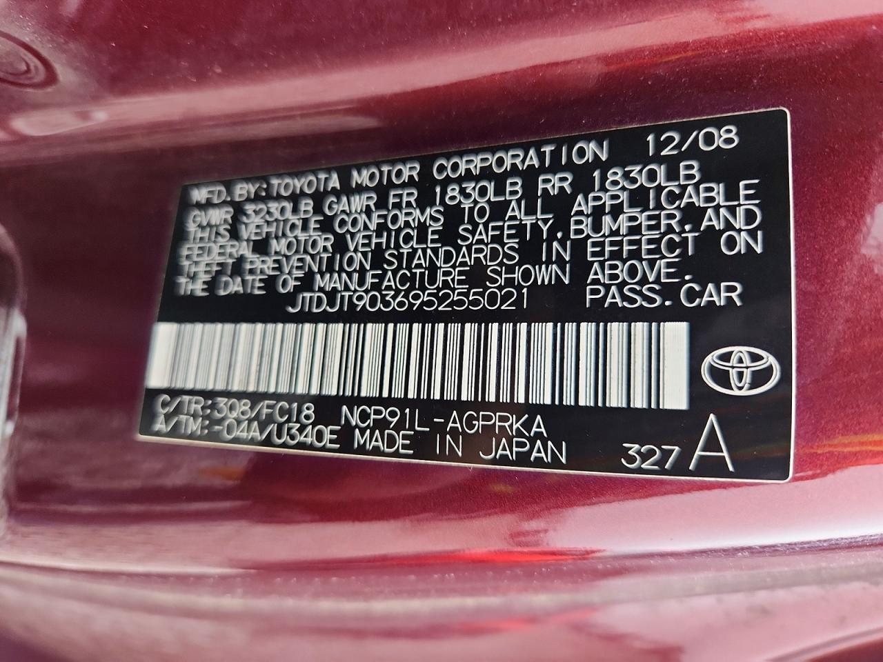 2009 TOYOTA YARIS photo 12