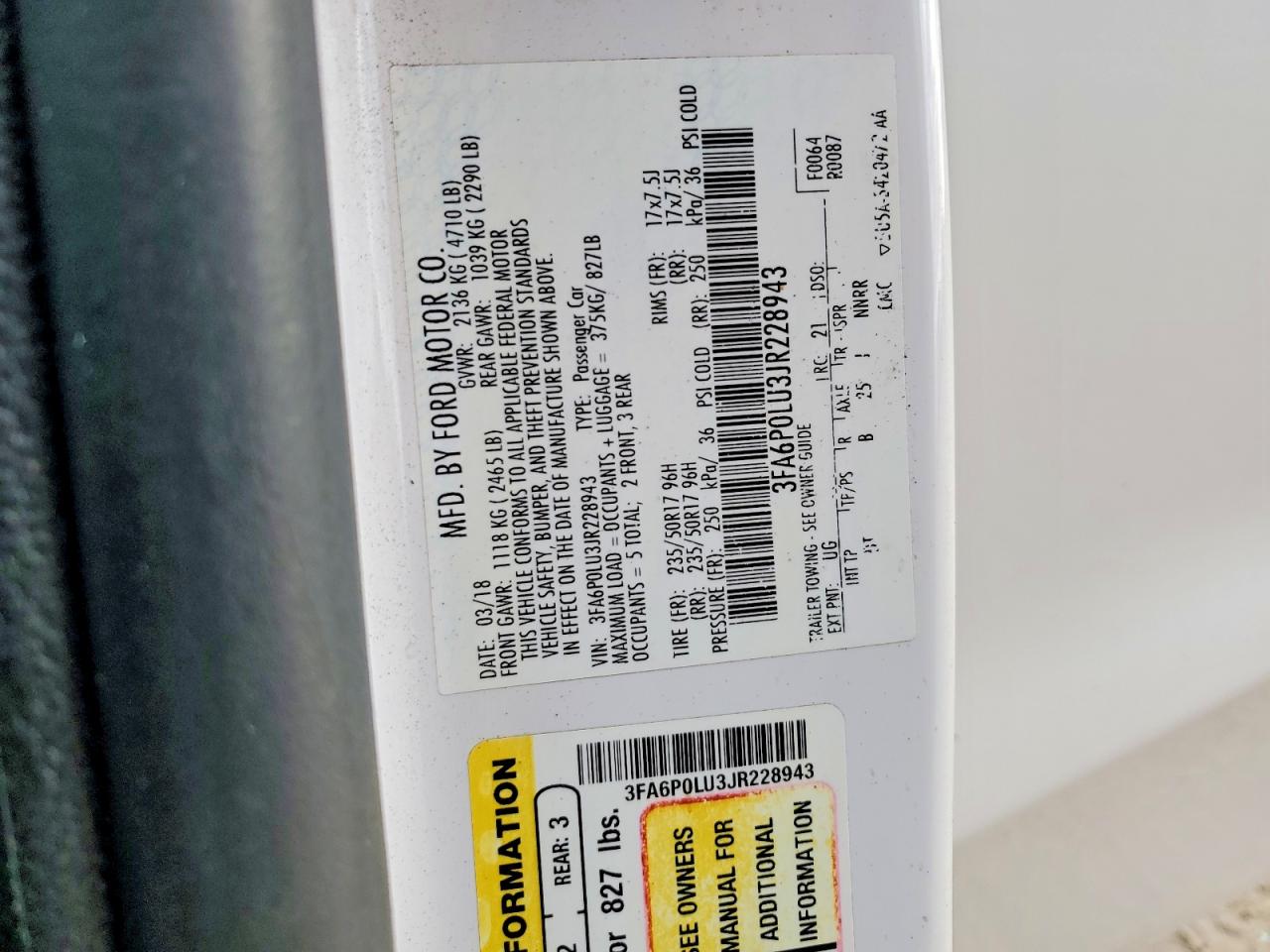 2018 FORD FUSION SE HYBRID photo 13