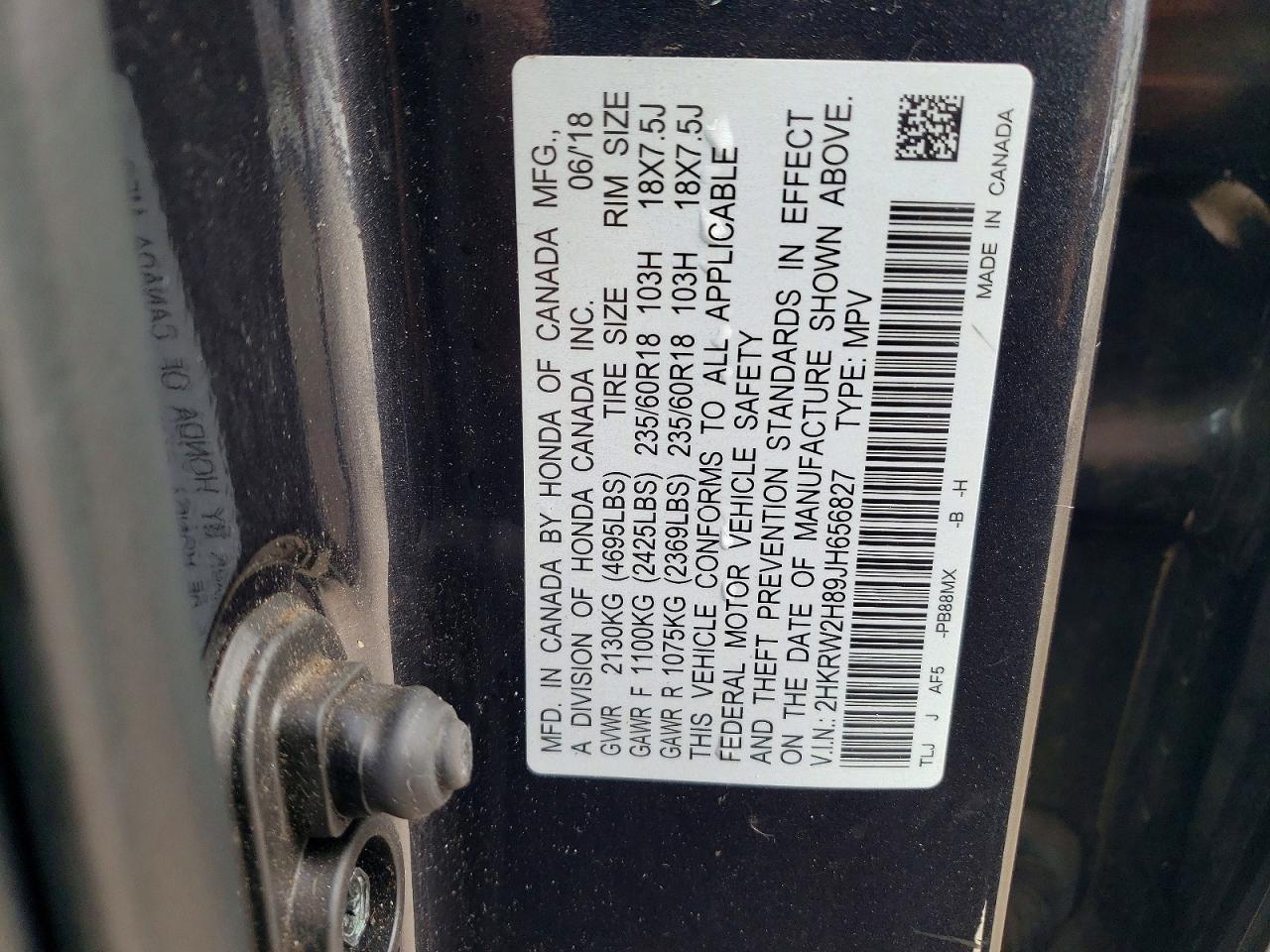 2018 HONDA CR-V EXL photo 23