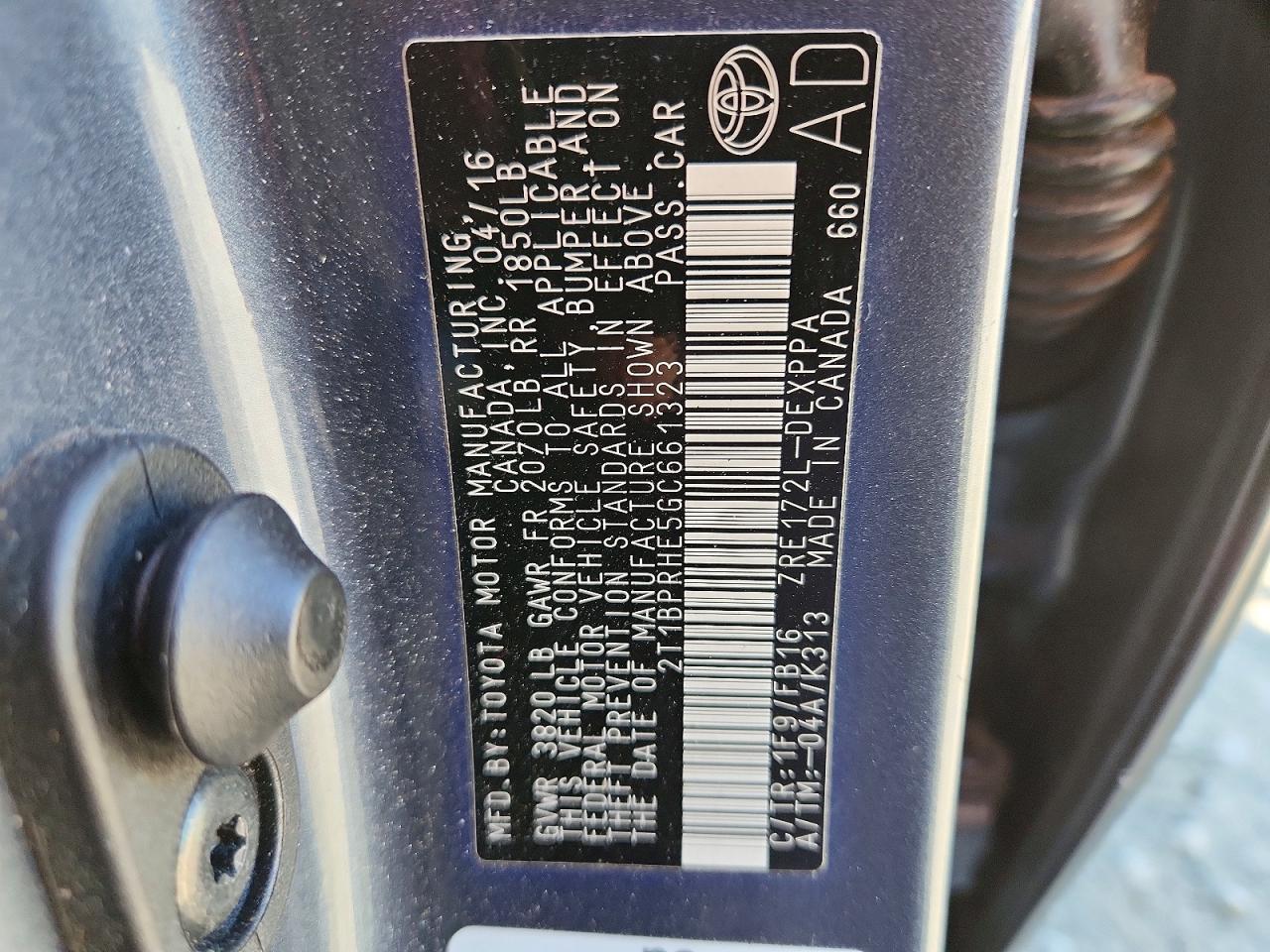 2016 TOYOTA COROLLA ECO photo 12