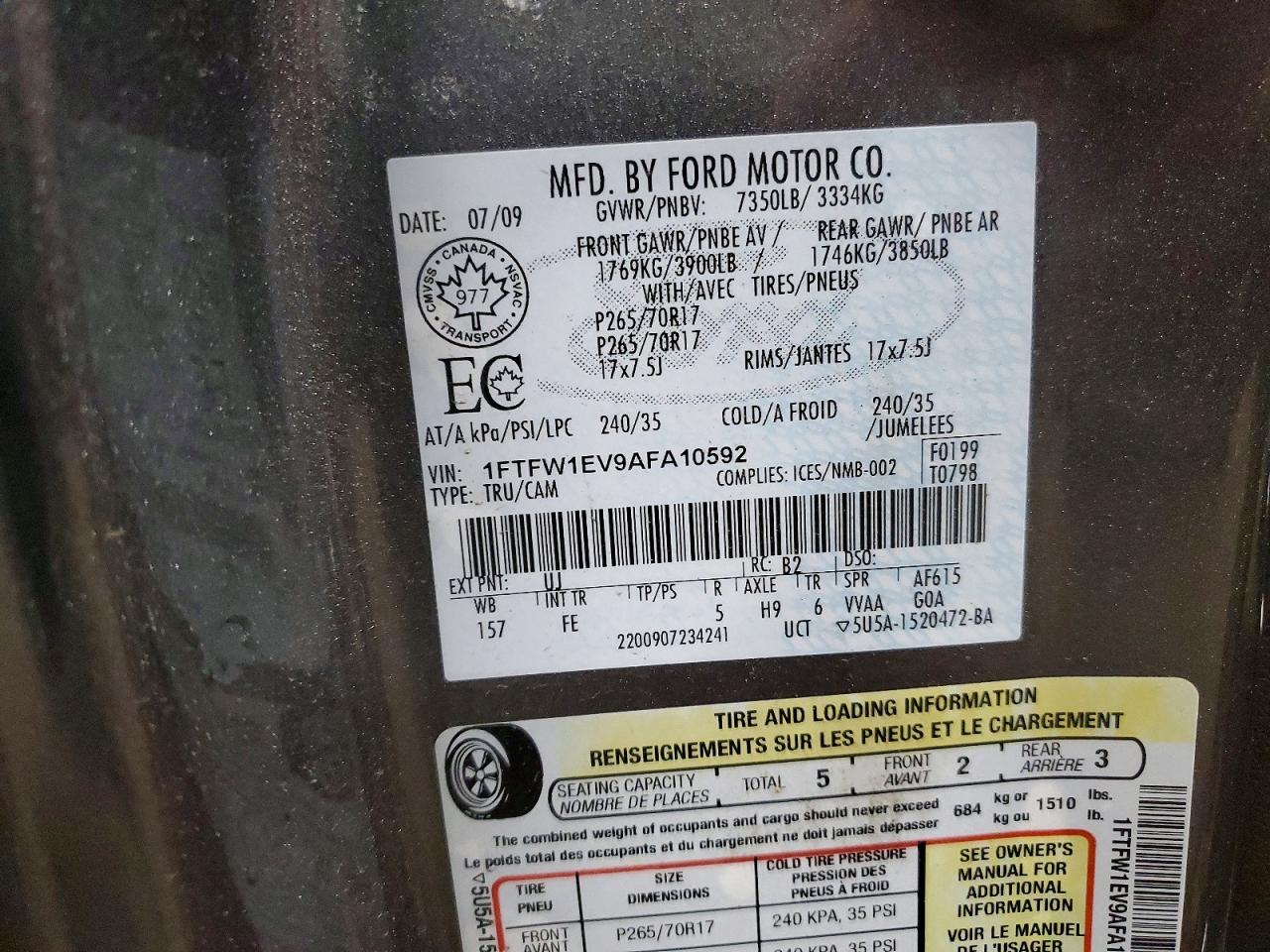 2010 FORD F150 SUPERCREW photo 12