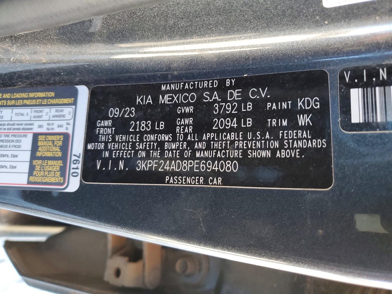 2023 KIA FORTE LX photo 12
