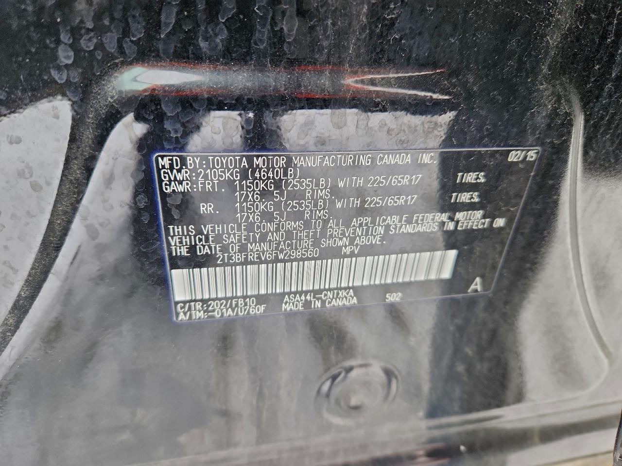 2015 TOYOTA RAV4 LE photo 12