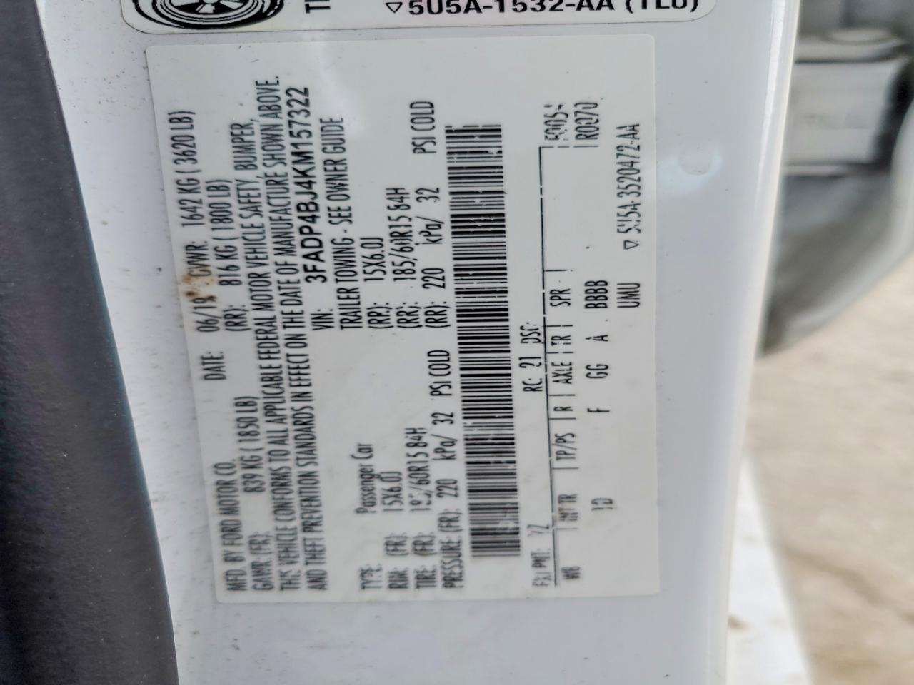 2019 FORD FIESTA SE photo 12