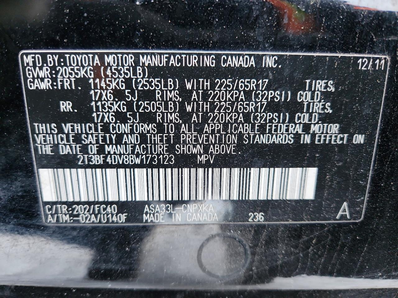 2011 TOYOTA RAV4 photo 13