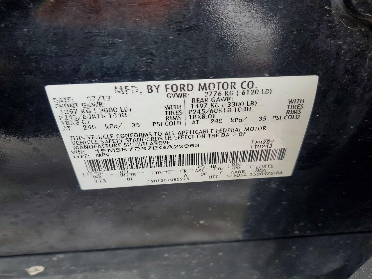 2014 FORD EXPLORER XLT photo 13