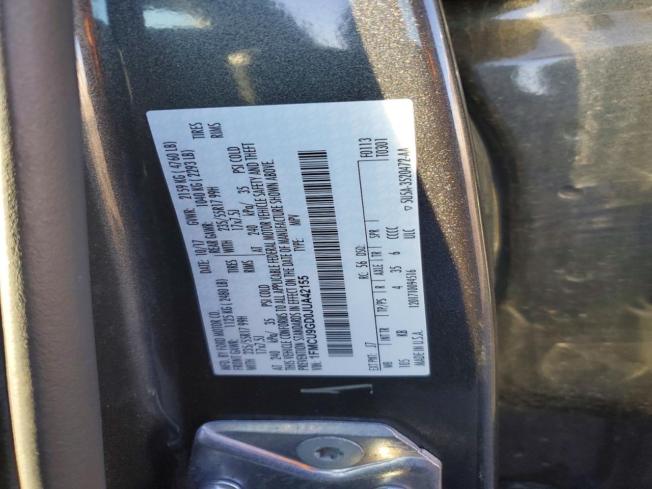 2018 FORD ESCAPE SE photo 12