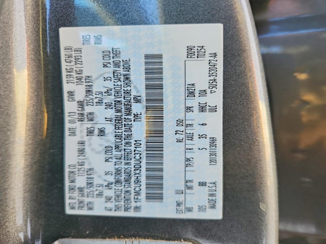 2013 FORD ESCAPE SEL photo 25