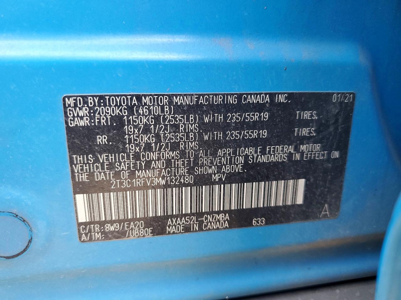2021 TOYOTA RAV4 XLE PREMIUM photo 12