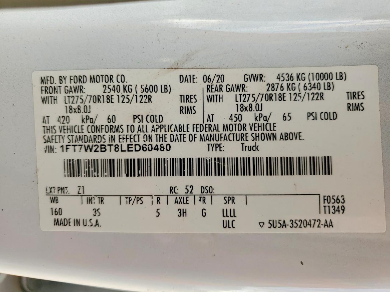 2020 FORD F250 SUPER DUTY photo 12