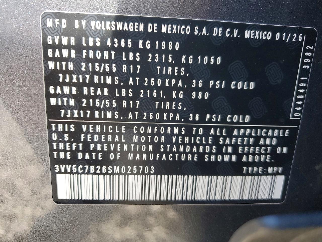 2025 VOLKSWAGEN TAOS S photo 12