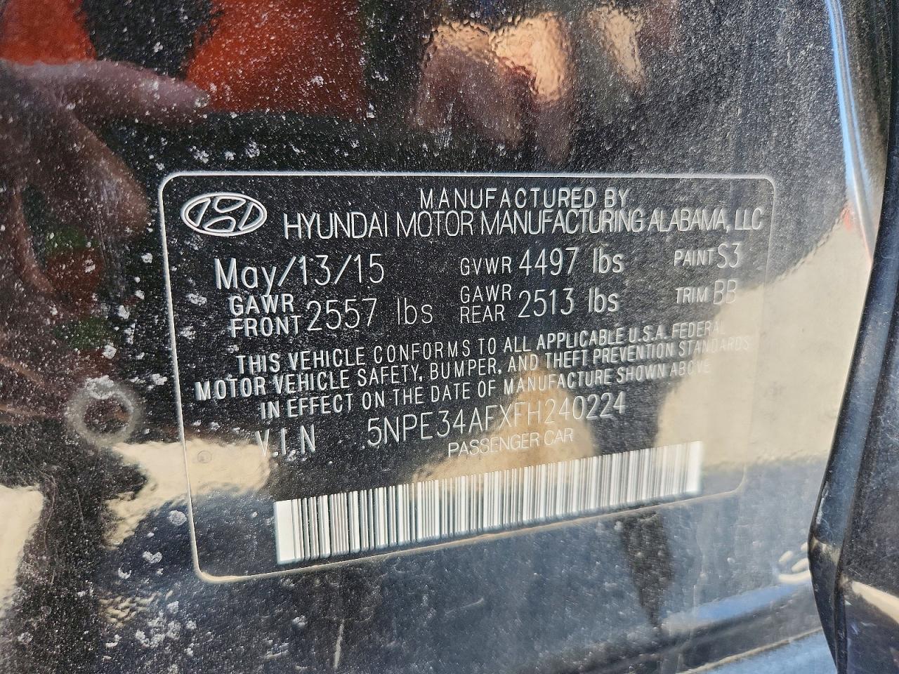 2015 HYUNDAI SONATA SPORT photo 12