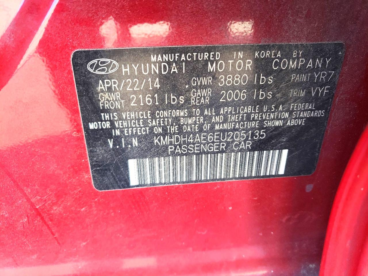2014 HYUNDAI ELANTRA SE photo 23