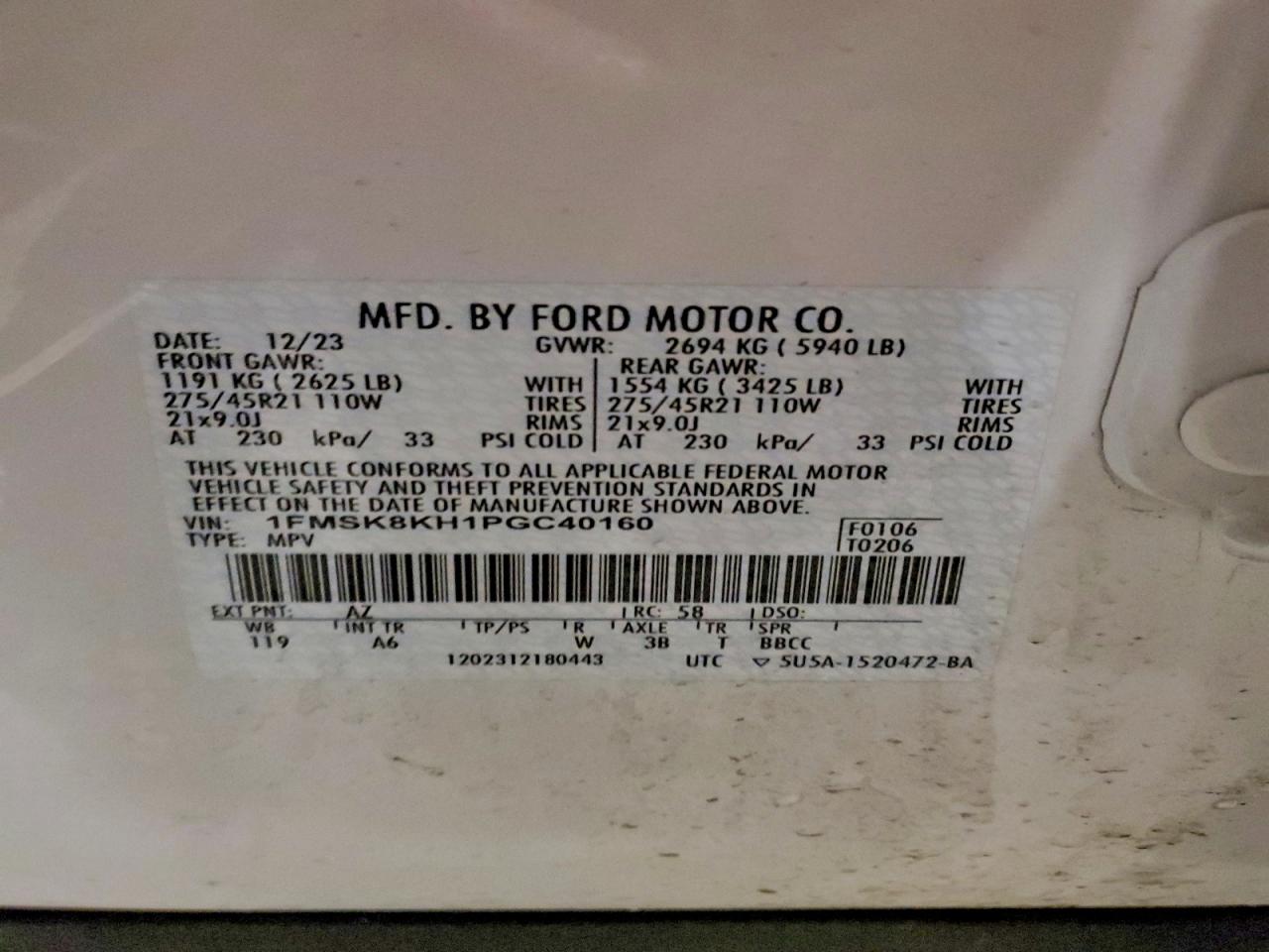 2023 FORD EXPLORER ST-LINE photo 13