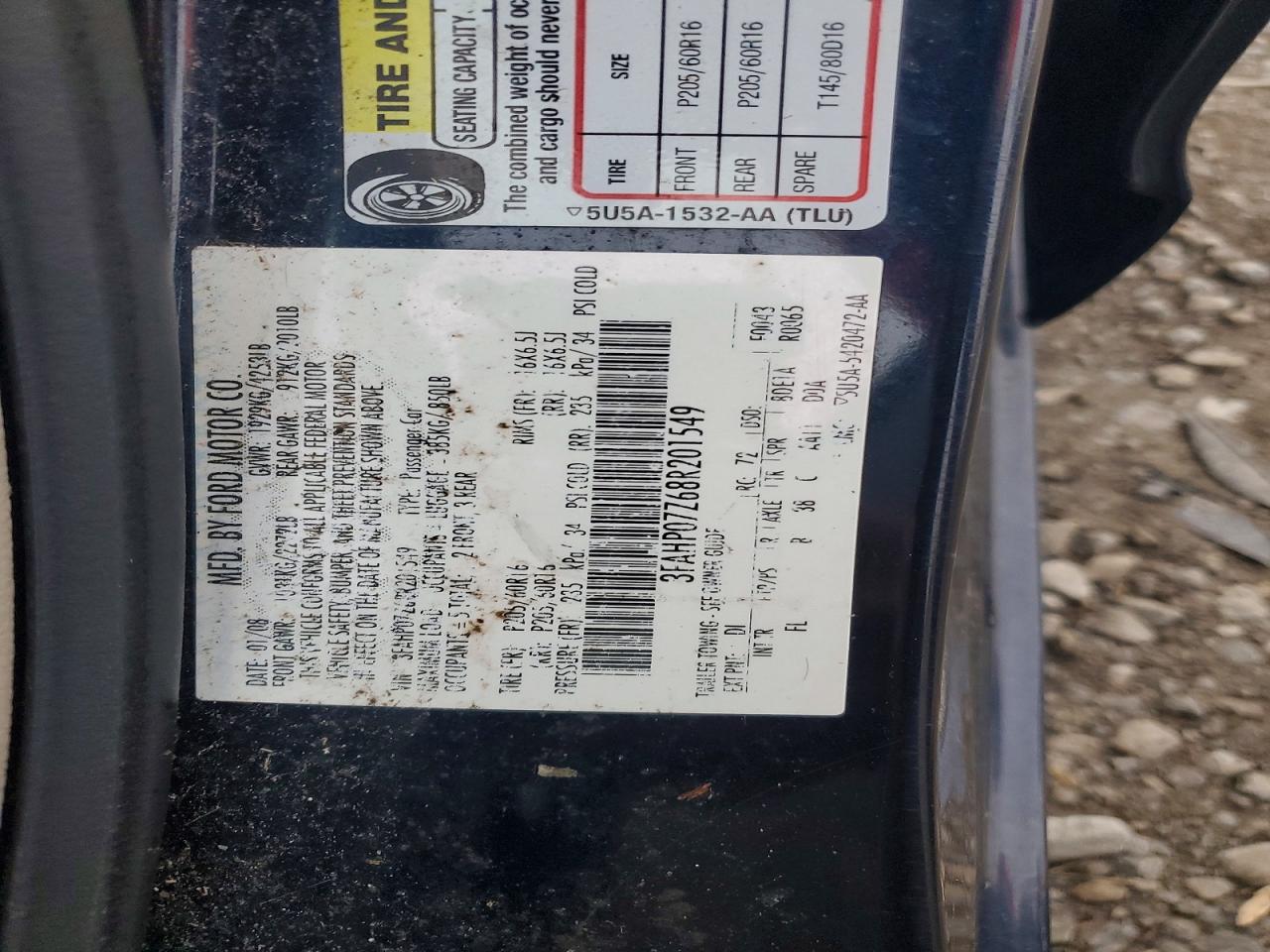 2008 FORD FUSION SE photo 34