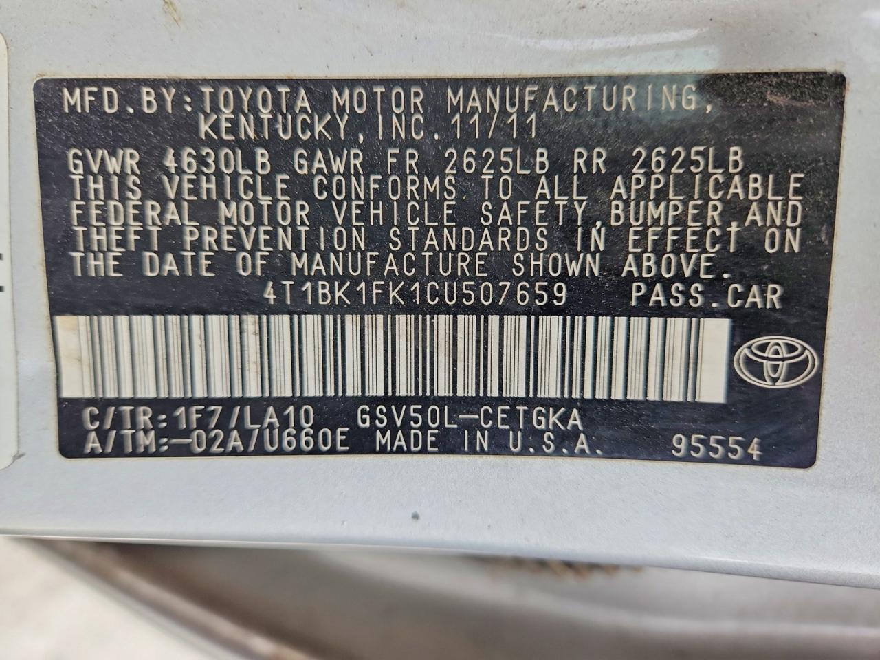 2012 TOYOTA CAMRY SE photo 34