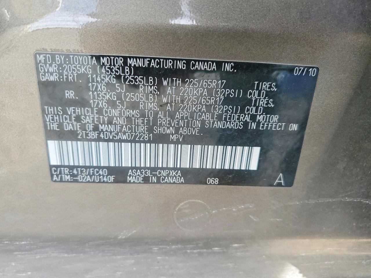 2010 TOYOTA RAV4 BASE photo 13