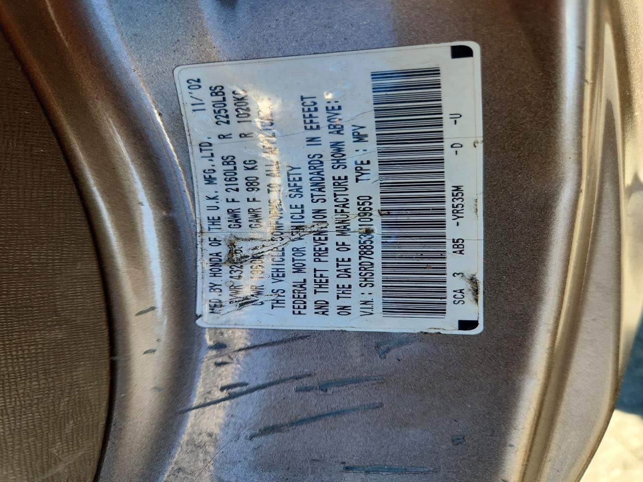 2003 HONDA CR-V EX photo 13