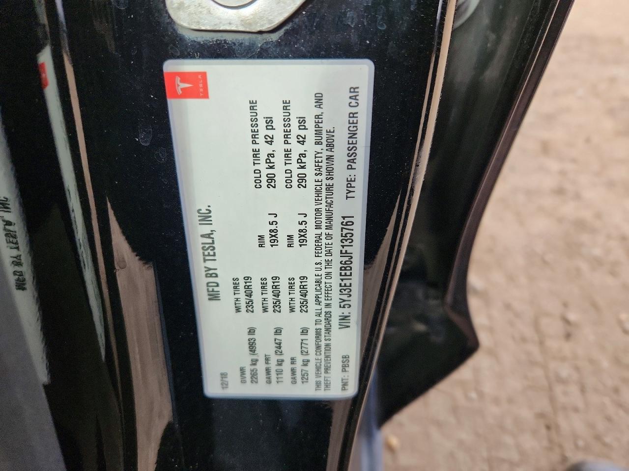 2018 TESLA MODEL 3 photo 34