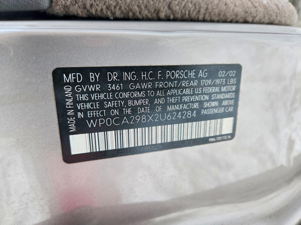 2002 PORSCHE BOXSTER photo 12