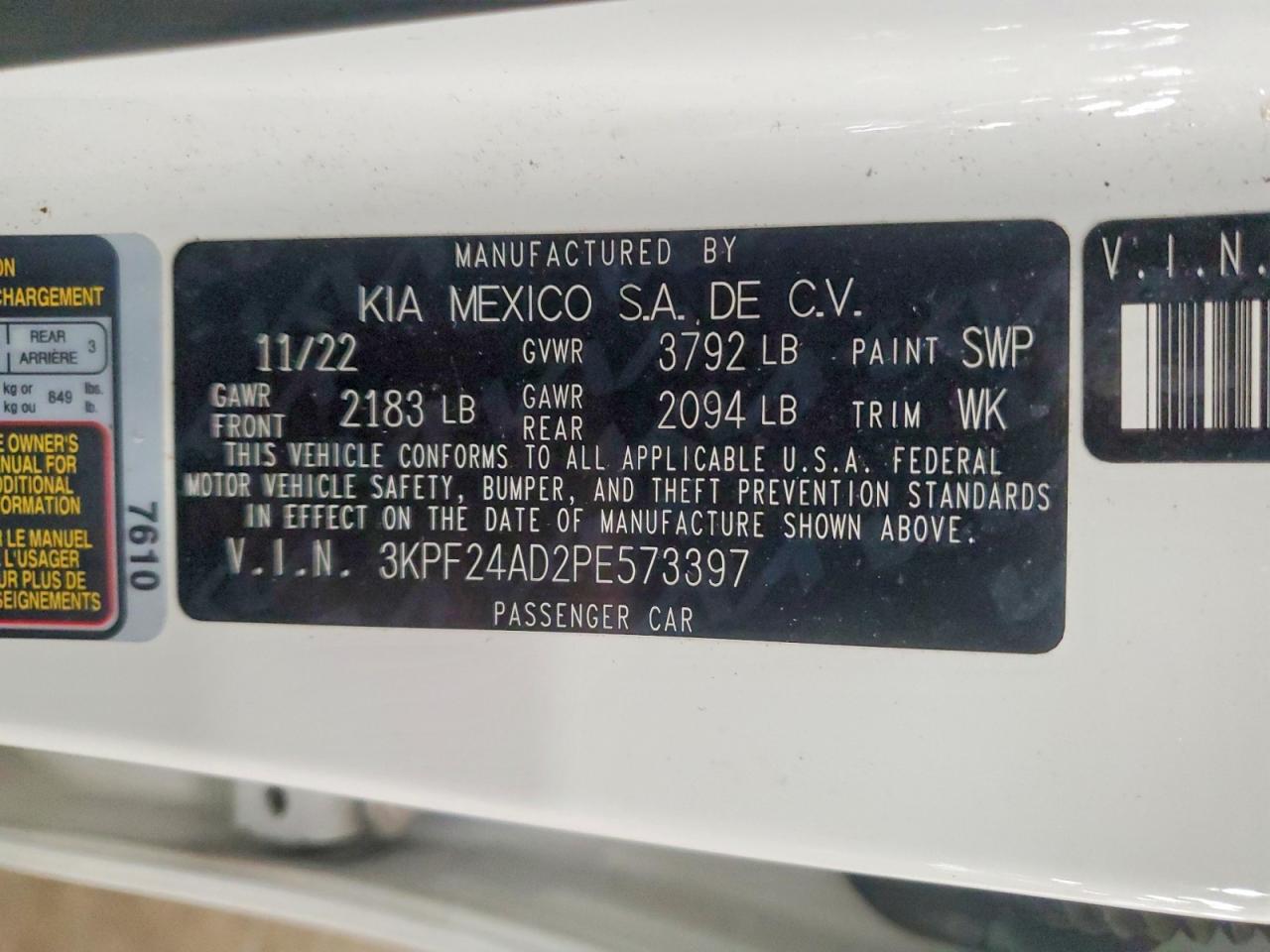 2023 KIA FORTE LX photo 12