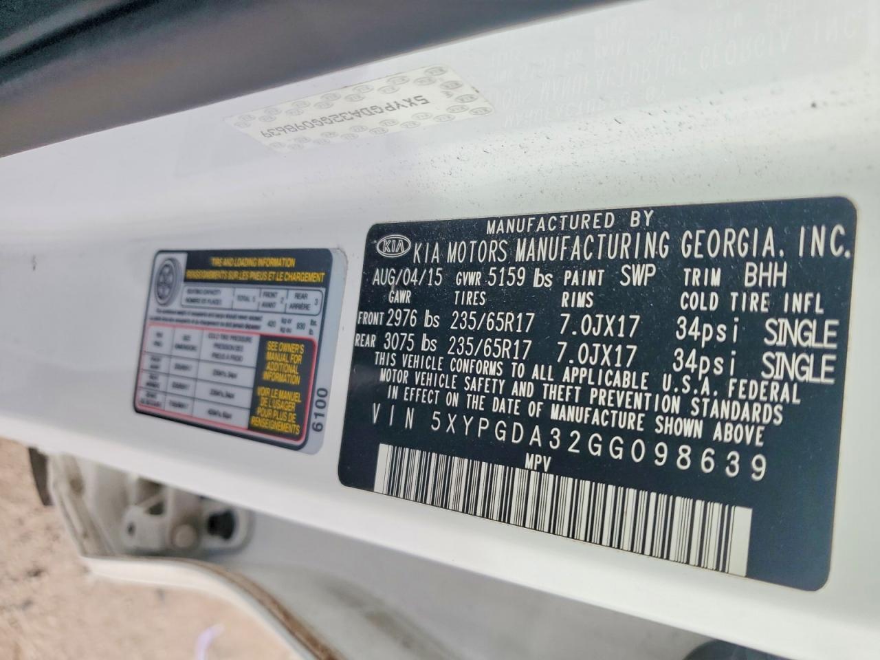 2016 KIA SORENTO LX photo 14