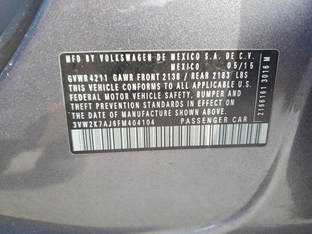 2015 VOLKSWAGEN JETTA BASE photo 13