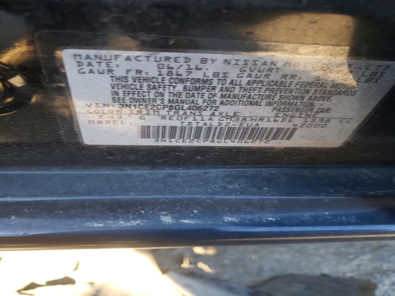 2016 NISSAN VERSA NOTE S photo 25