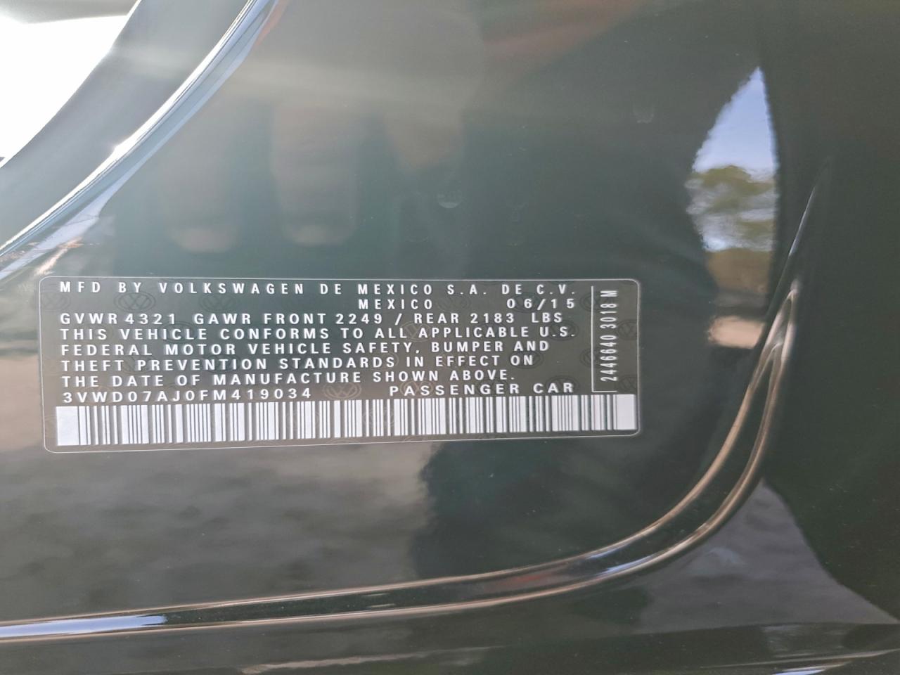 2015 VOLKSWAGEN JETTA SE photo 45