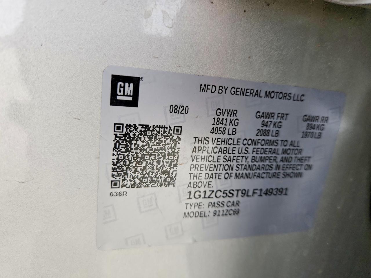 2020 CHEVROLET MALIBU LS photo 12