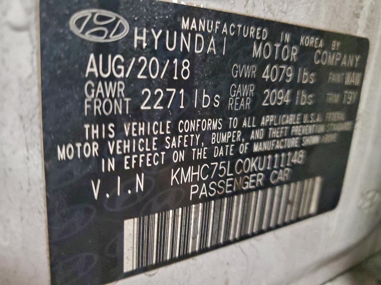 2019 HYUNDAI IONIQ SEL photo 12
