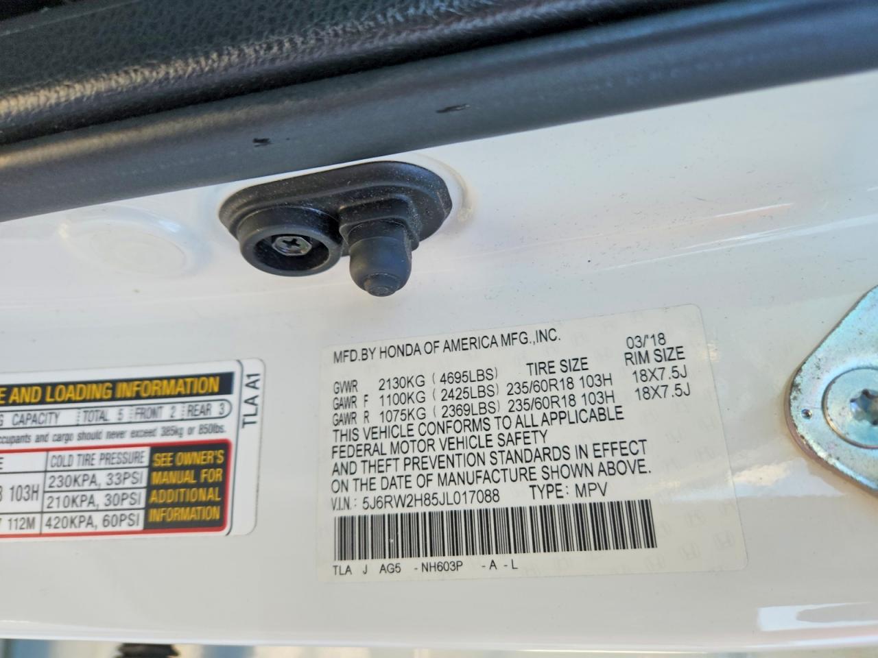 2018 HONDA CR-V EXL photo 13