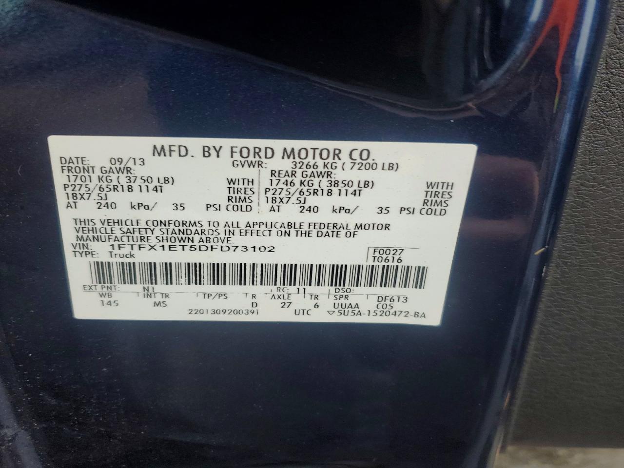2013 FORD F150 SUPER CAB photo 34