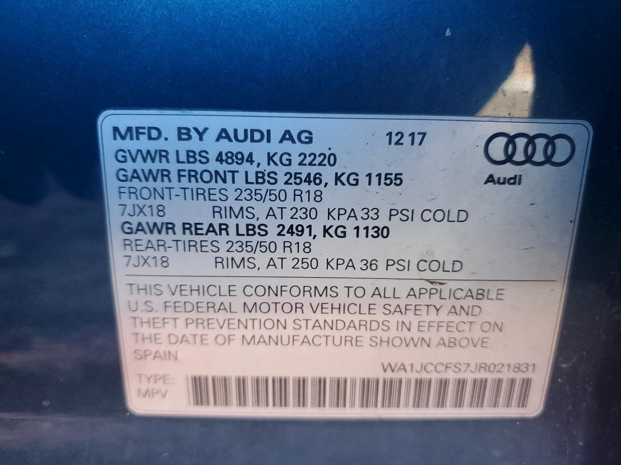 2018 AUDI Q3 PREMIUM PLUS photo 13