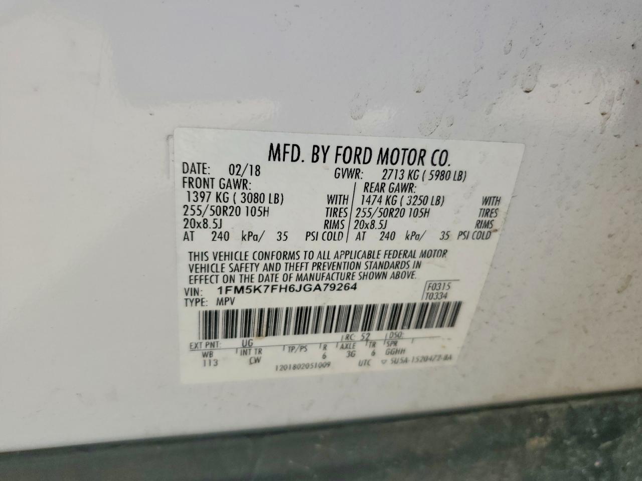 2018 FORD EXPLORER LIMITED photo 13
