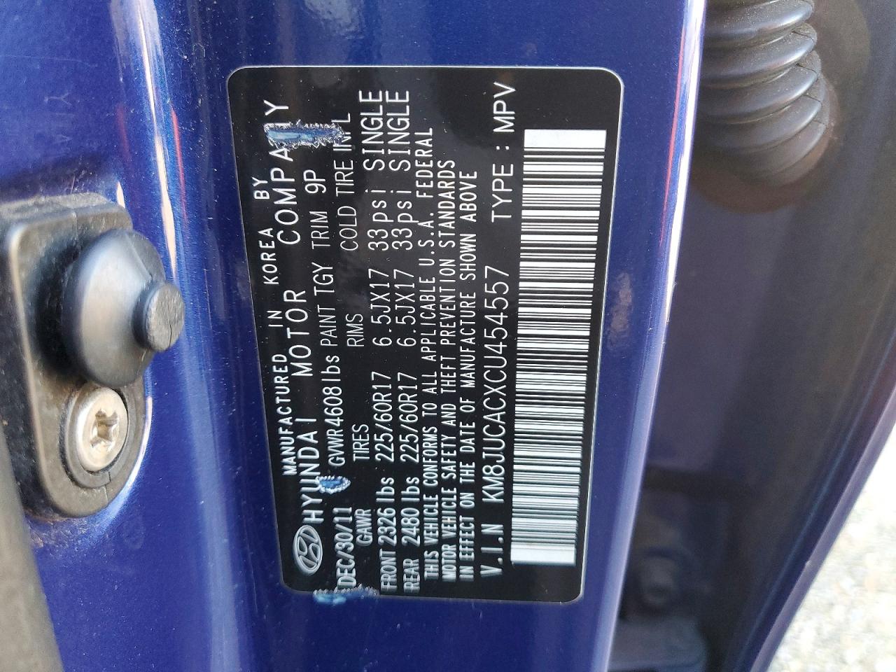 2012 HYUNDAI TUCSON GLS photo 13