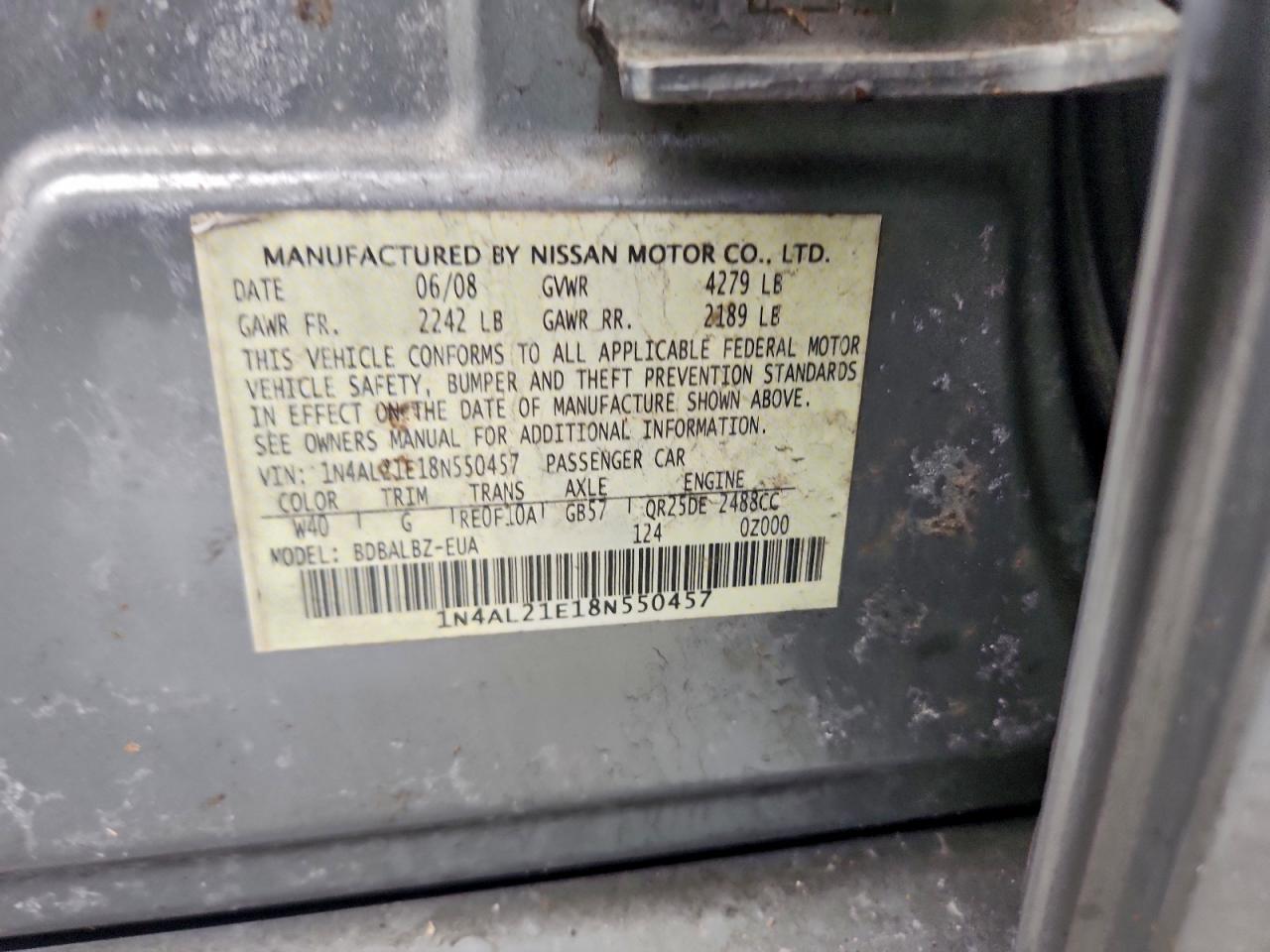 2008 NISSAN ALTIMA 2.5 photo 12