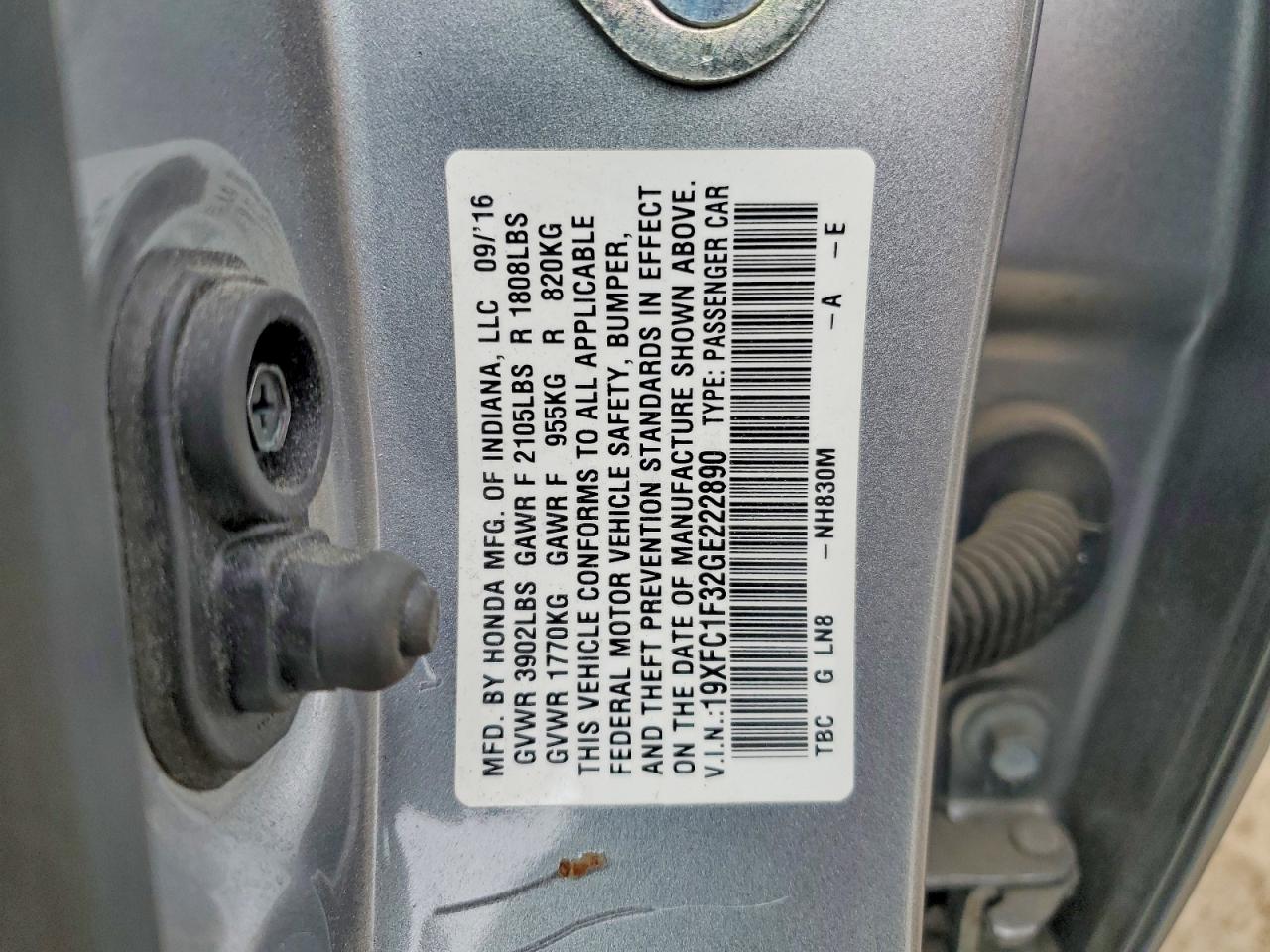 2016 HONDA CIVIC EX photo 12