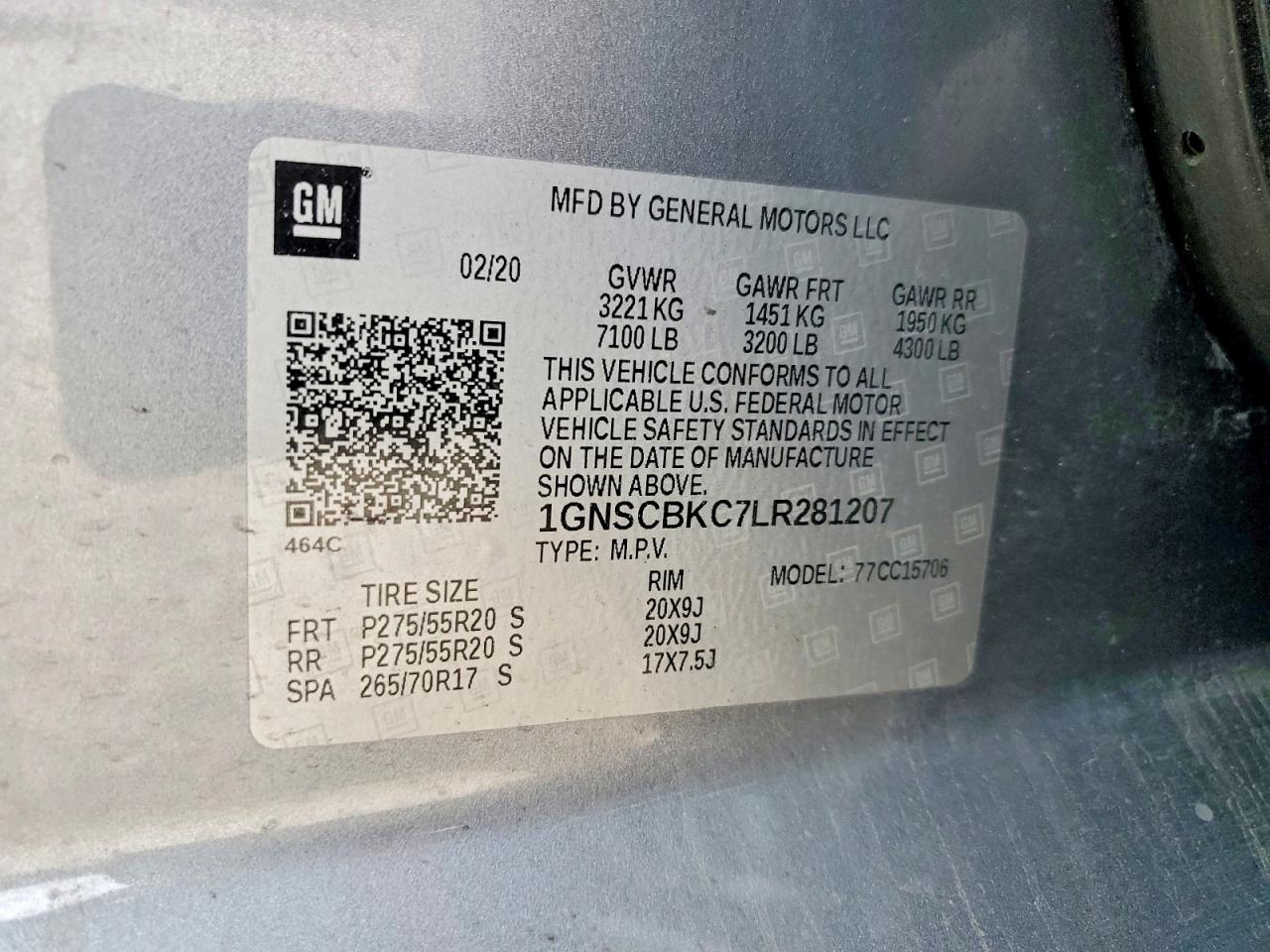 2020 CHEVROLET TAHOE C1500 LT photo 12