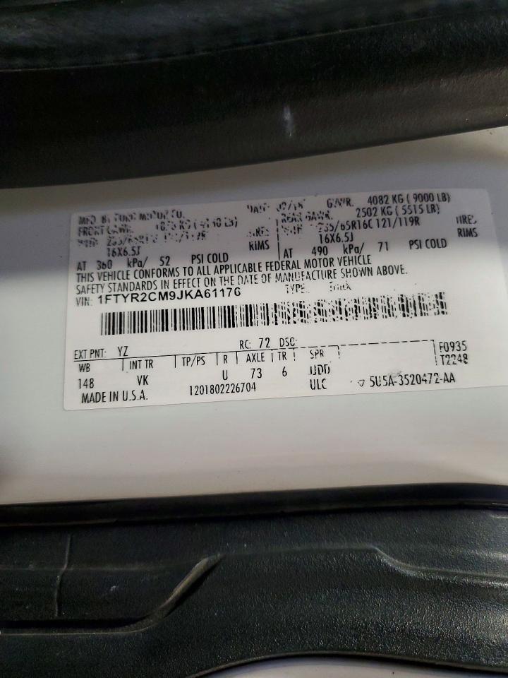 2018 FORD TRANSIT 250 DELIVERY VAN photo 14