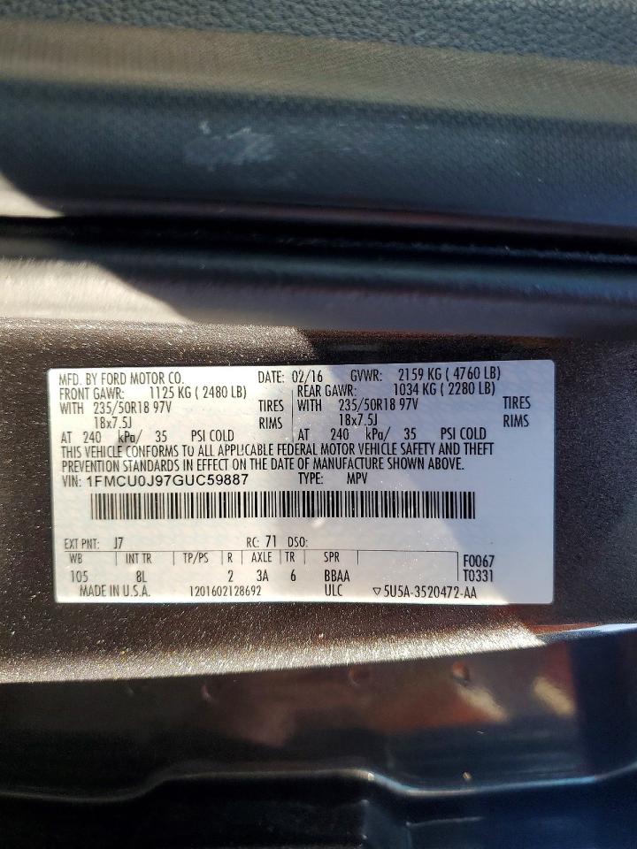 2016 FORD ESCAPE TITANIUM photo 13