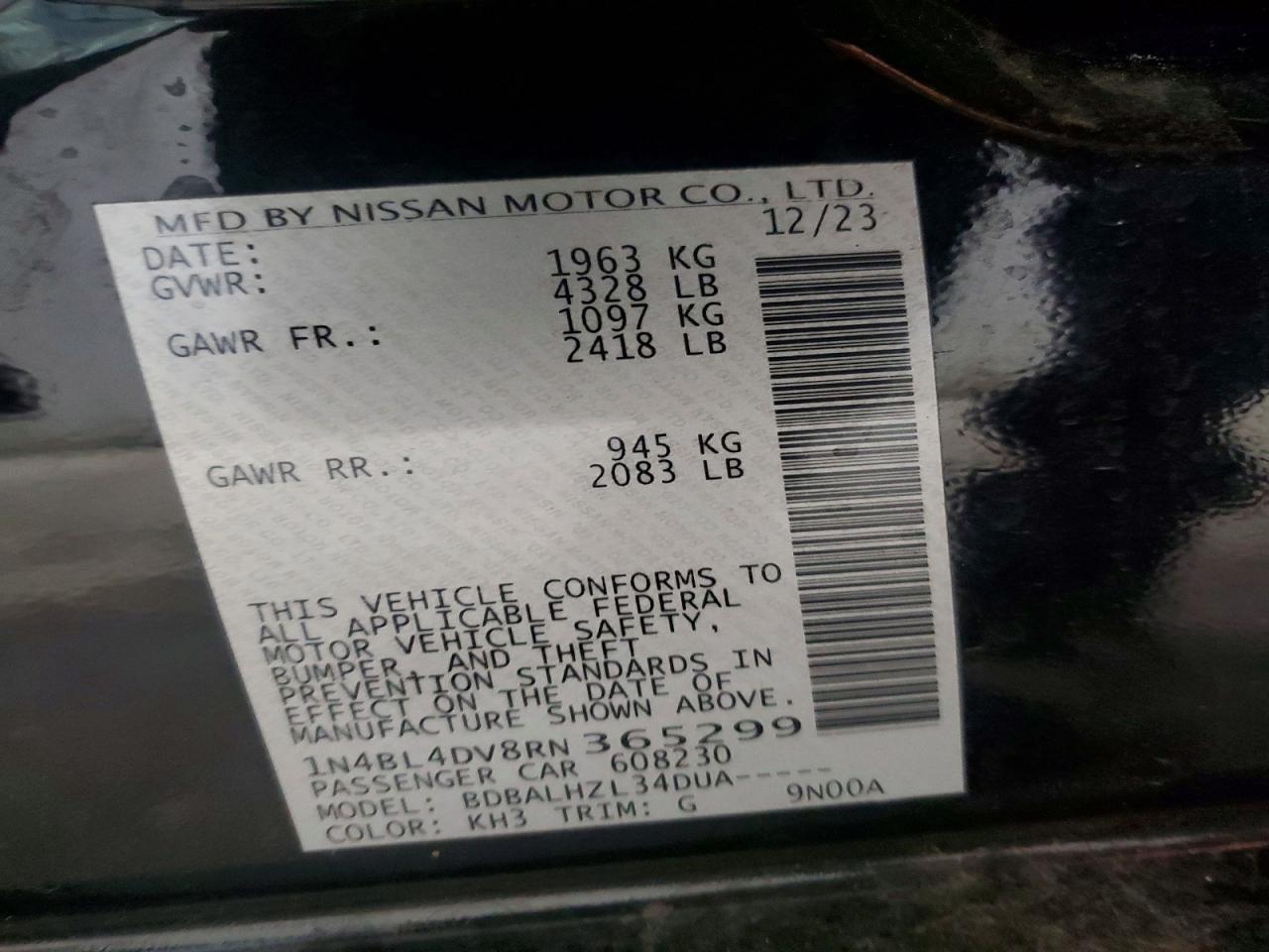 2024 NISSAN ALTIMA 2.5 SV photo 13
