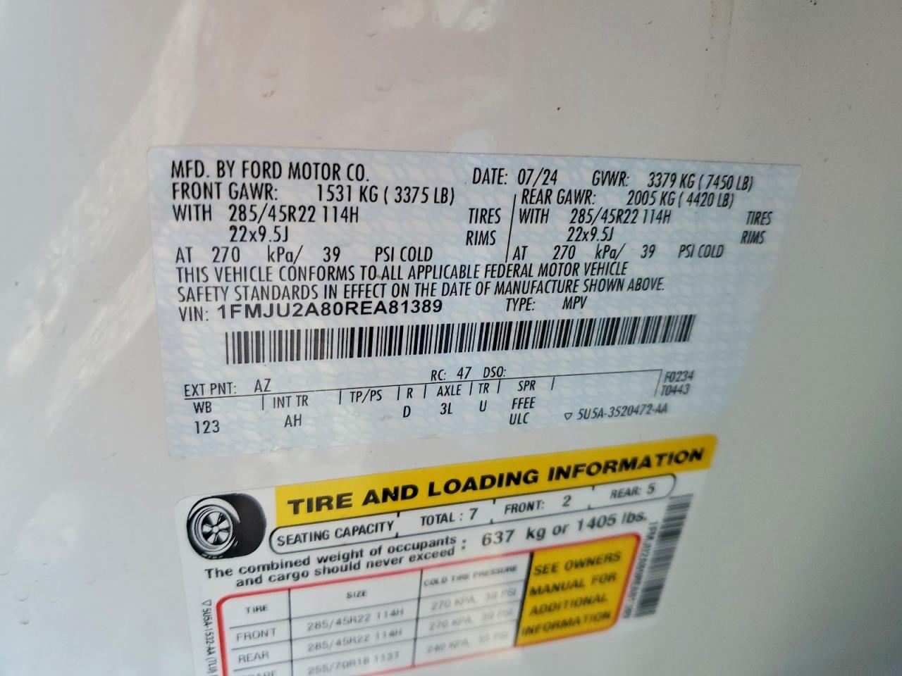2024 FORD EXPEDITION LIMITED photo 14