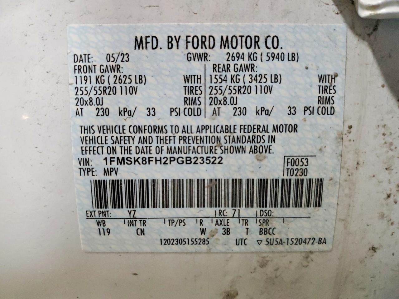 2023 FORD EXPLORER LIMITED photo 14