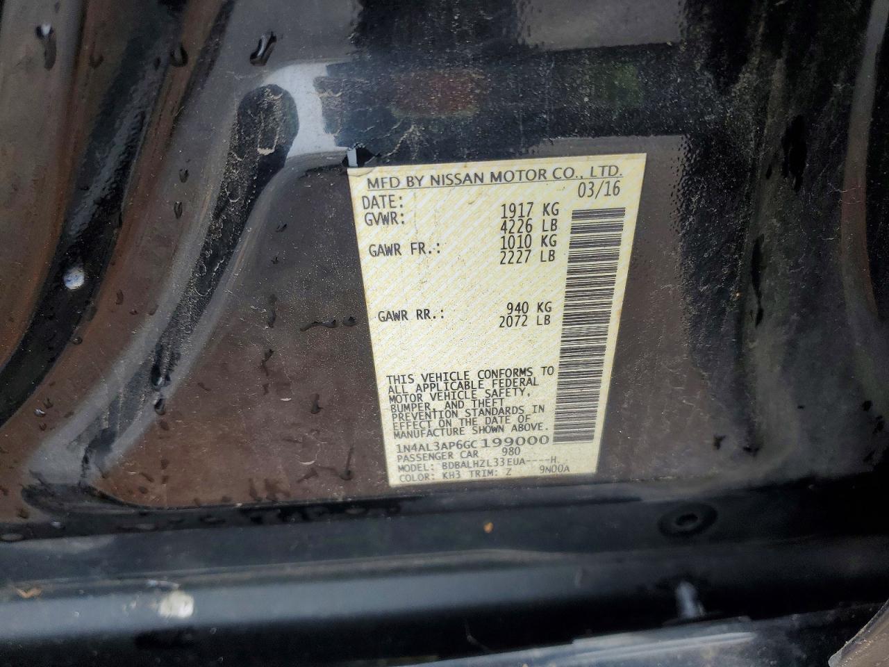 2016 NISSAN ALTIMA 2.5 photo 12