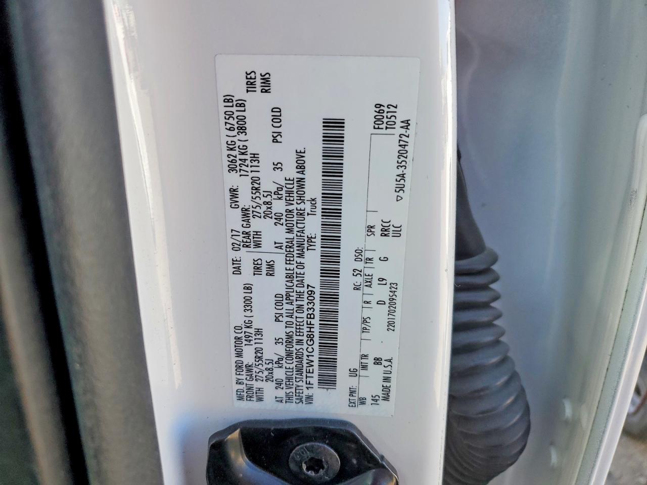2017 FORD F150 SUPERCREW photo 12