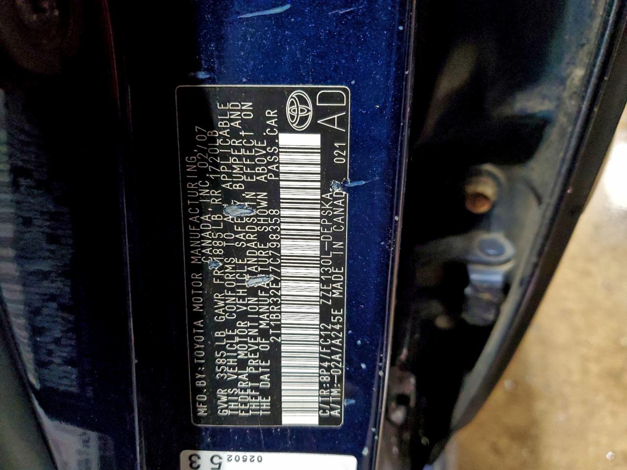 2007 TOYOTA COROLLA CE photo 34