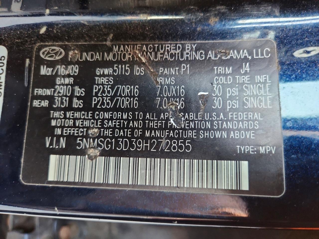 2009 HYUNDAI SANTA FE photo 25