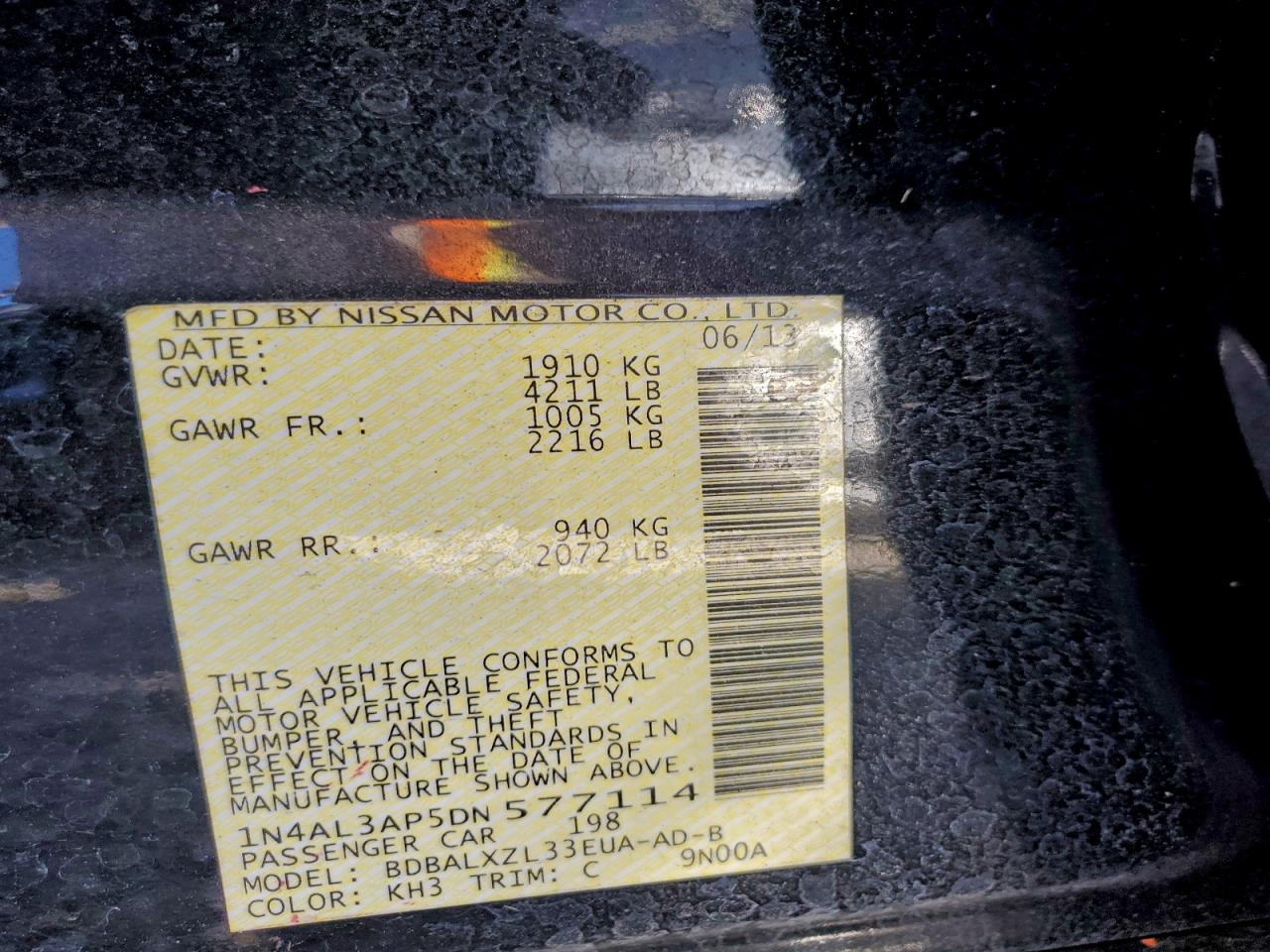2013 NISSAN ALTIMA 2.5 photo 12